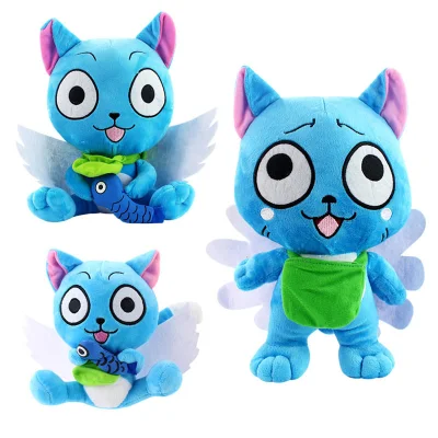 Peluche gatto blu morbido bambola farcita decorazione Kawaii giocattoli di peluche