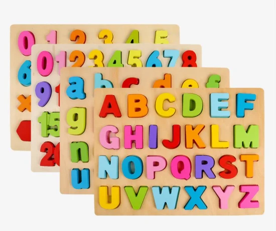 Puzzle creativi in ​​legno ABC Letter e Number Montessori Learning Board Giocattoli educativi per i più piccoli