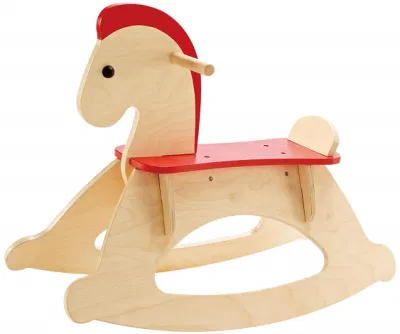 Cavallo a dondolo in legno per bambini Giocattolo educativo in legno Rock and Ride