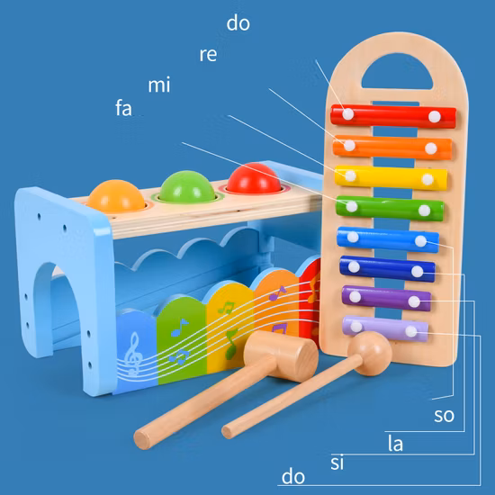Musical infantile per giocattoli educativi Montessori per bambini Giocattolo in legno per bambini